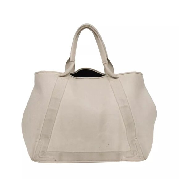 BALENCIAGA Navy Cabas Hand Bag Leather White Silver - Picture 3 of 16